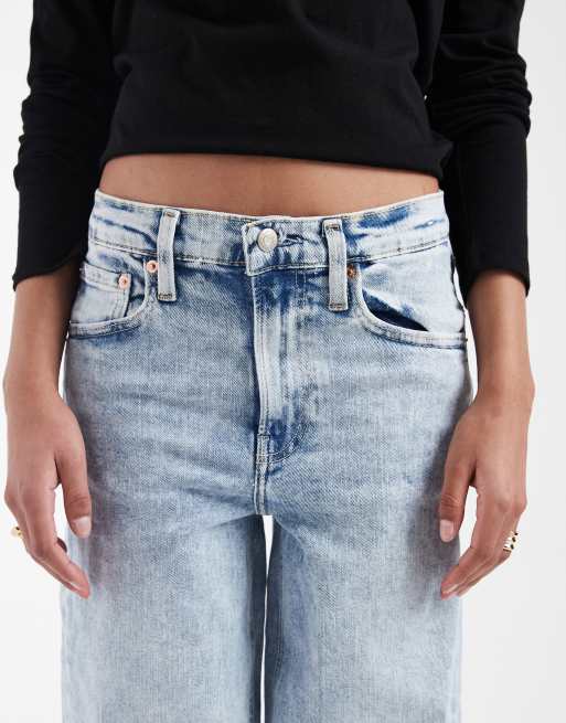 GAP wide leg jeans in light indigo blue, 4 of 5
