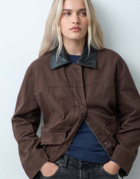 GAP Woven barn jacket in brown - view 1