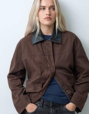 GAP Woven barn jacket in brown