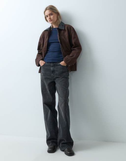 GAP Woven barn jacket in brown, 4 of 4
