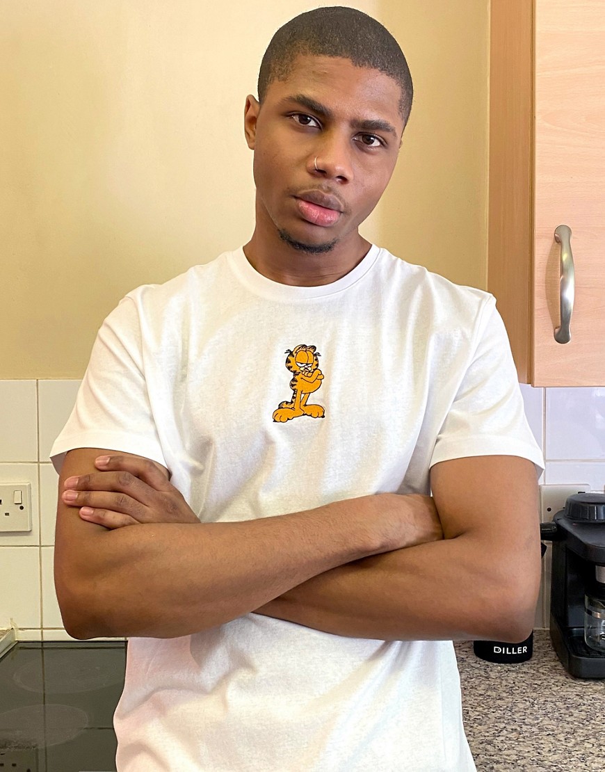 Garfield - T-shirt ricamata-Bianco