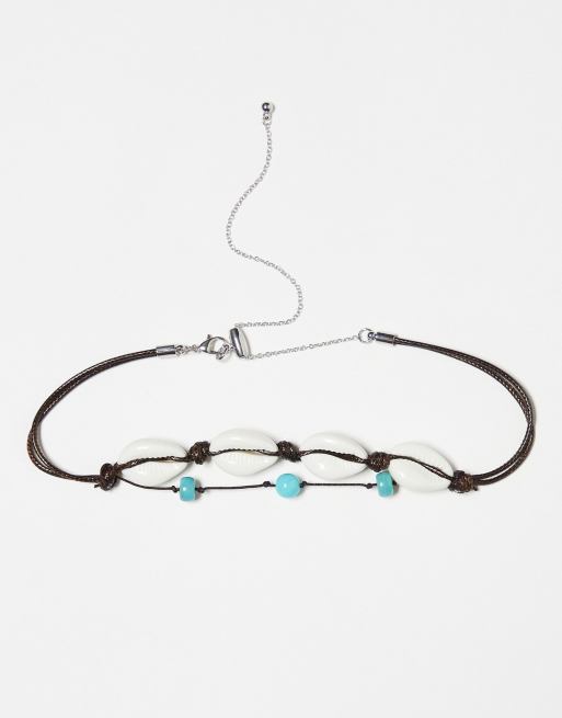 Gargantilla de 2 hileras unisex con conchas de Reclaimed Vintage