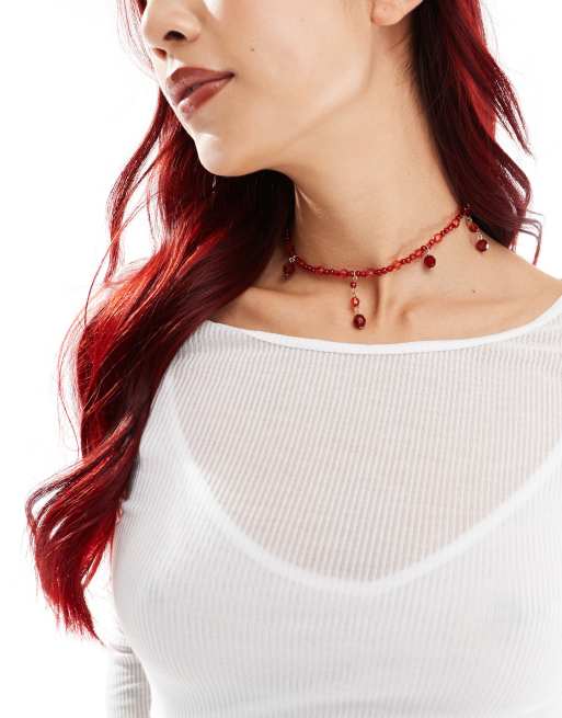 Gargantilla roja con colgante para Halloween de Reclaimed Vintage, 4 de 4