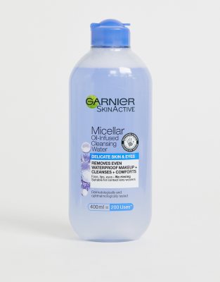 Garnier - Acqua micellare detergente con olio per pelli delicate e occhi da 400 ml-Nessun colore