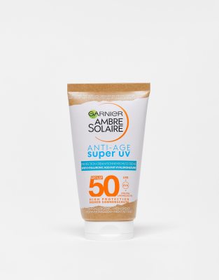 Garnier - Ambre Solaire - Anti-âge Super UV - Crème solaire pour le visage IP 50 - 50 ml-Pas de couleur