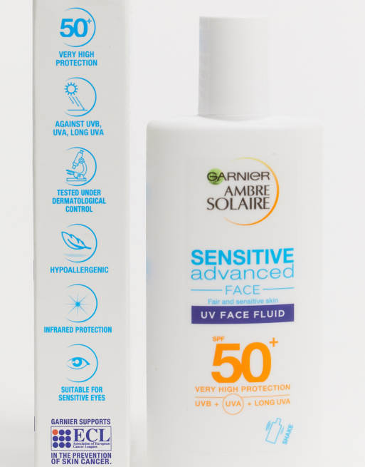 Garnier - Ambre Solaire - Fluido ultra leggero per il viso per pelli sensibili SPF50+ 40 ml, 3 di 4
