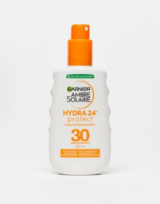 Garnier Ambre Solaire SPF 30 Hydra 24 Hour Protect Hydrating Sun Cream Spray 200ml-No colour