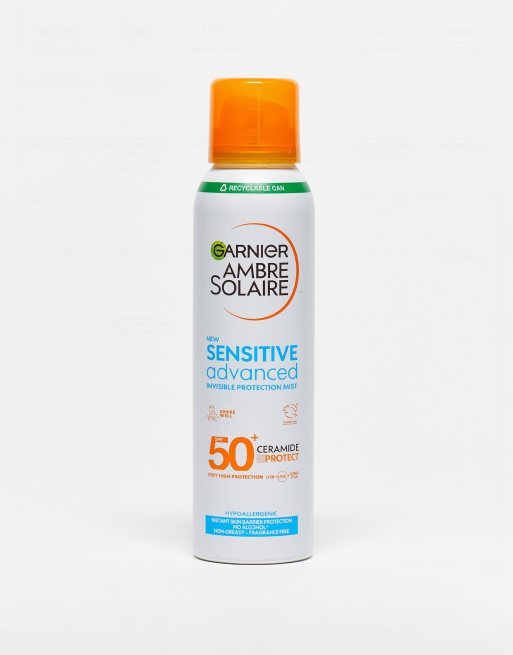  Garnier Ambre Solaire SPF 50+ Sensitive Advanced Hypoallergenic Dry Mist Sun Cream Spray 150ml