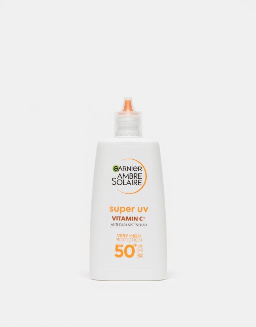 Garnier Ambre Solaire – Super UV Vitamin C Facial Fluid – Flytande brun-utan-sol-kräm med solskyddsfaktor 50+, 40ml
