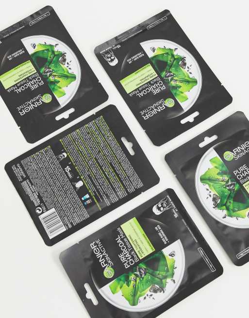 Garnier - Charcoal and Algae Purifying and Hydrating ansigtsmaske og store porer  (5 Pakke), 2 af 4