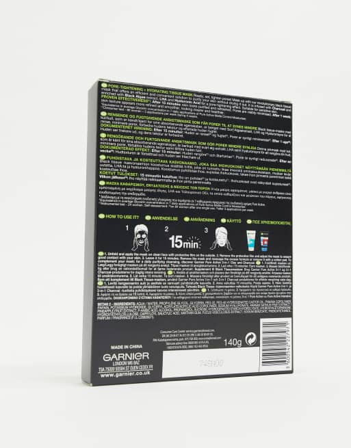 Garnier - Charcoal and Algae Purifying and Hydrating ansigtsmaske og store porer  (5 Pakke), 4 af 4