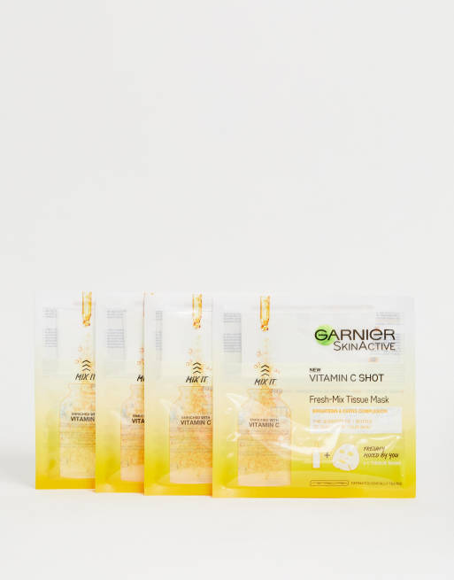 Garnier – Fresh Mix Face Mask with Vitmain C – Ansiktsmasker i 4-pack