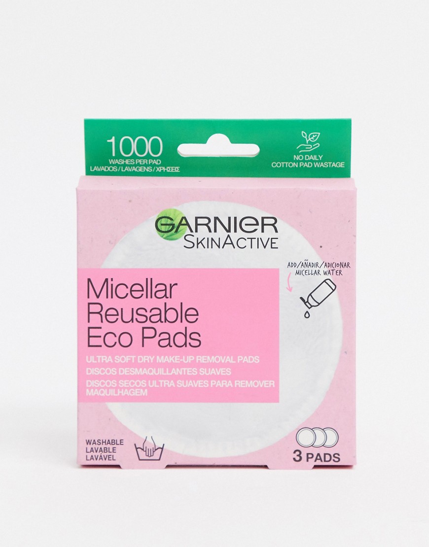 Garnier - Herbruikbare make-upremover eco pads (3 grote pads van microvezel)-Doorschijnend