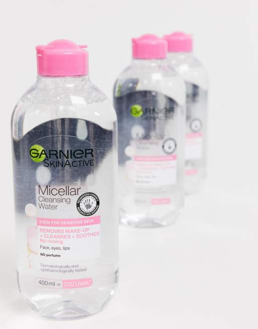 Garnier - Lot de 3 solutions micellaires nettoyantes pour peaux sensibles  - 400 ml (33 % d'économie), 2 de 4