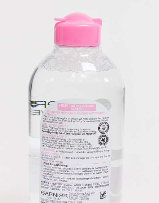 Garnier - Lot de 3 solutions micellaires nettoyantes pour peaux sensibles  - 400 ml (33 % d'économie), 3 de 4
