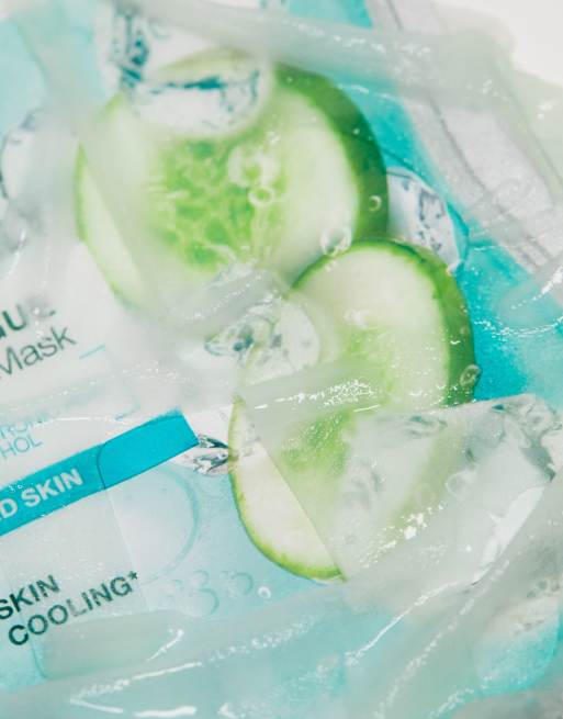 Garnier - Masque gel cryogénique anti-fatigue pour le visage à l'acide hyaluronique et au concombre glacé, 3 de 4