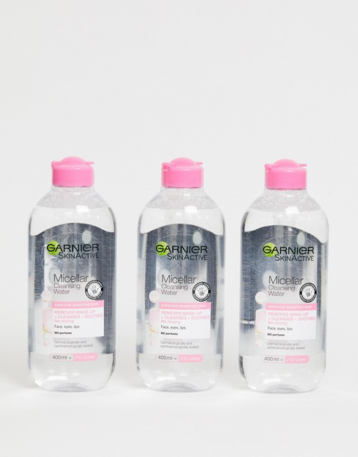 Garnier Micellar Cleansing Water Sensitive Skin 400ml 3 pack (save 33%)