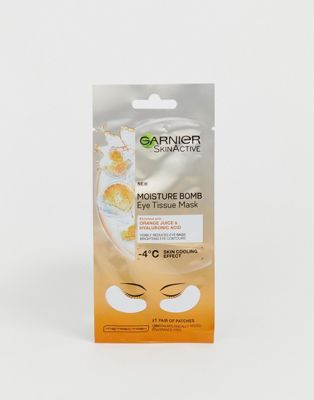 Garnier – Moisture Bomb Eye Sheet Mask Hyaluronic Acid and Orange Juice – Ögonmask – 6g i 5-pack, SPARA 33%-Ingen färg