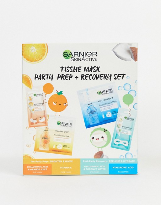 Garnier The Party Prep & Recovery Sheet Mask Kit