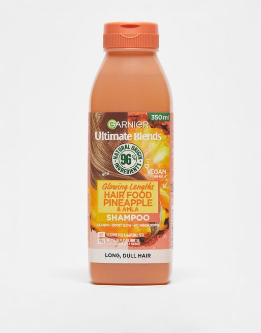 Garnier – Ultimate Blends Glowing Lengths Hair Food – Szampon z ananasem i amlą do włosów pozbawionych blasku, 350 ml