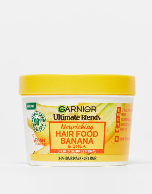 Garnier - Ultimate Blends Hair Food Banana - Masque soin nourrissant 3 en 1 à la banane pour cheveux secs (400 ml)-Pas de couleur