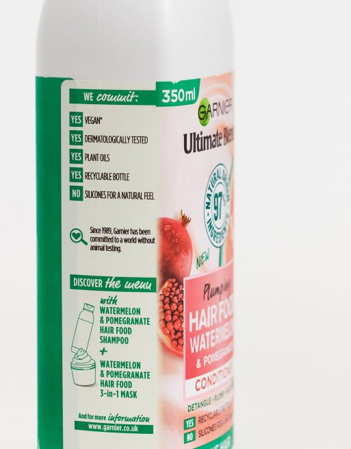 Garnier – Ultimate Blends Plumbing Hair Food – Watermelon – Conditioner für feines Haar, 350 ml, 3 von 4