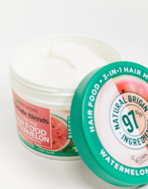 Garnier – Ultimate Blends Plumping Hair Food – 3-i-1-hårinpackning med vattenmelon för tunt hår 400ml, 3 av 4