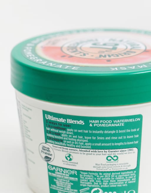 Garnier – Ultimate Blends Plumping Hair Food – 3-i-1-hårinpackning med vattenmelon för tunt hår 400ml, 4 av 4
