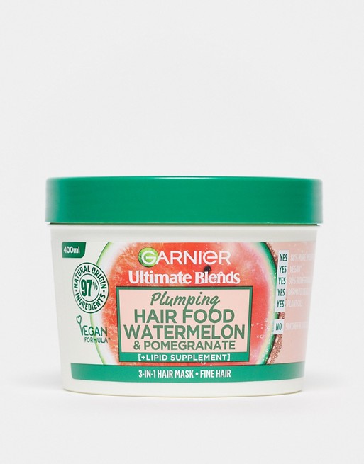 Garnier Ultimate Blends Plumping Hair Food Watermelon 3-in-1 Fine Hair Mask Treatment 400ml