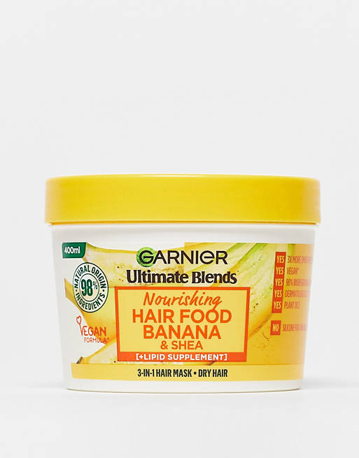 Garnier - Ultimate Blends - Vegan Hair Food Banana 3-in-1 droog haar masker behandeling 390 ml