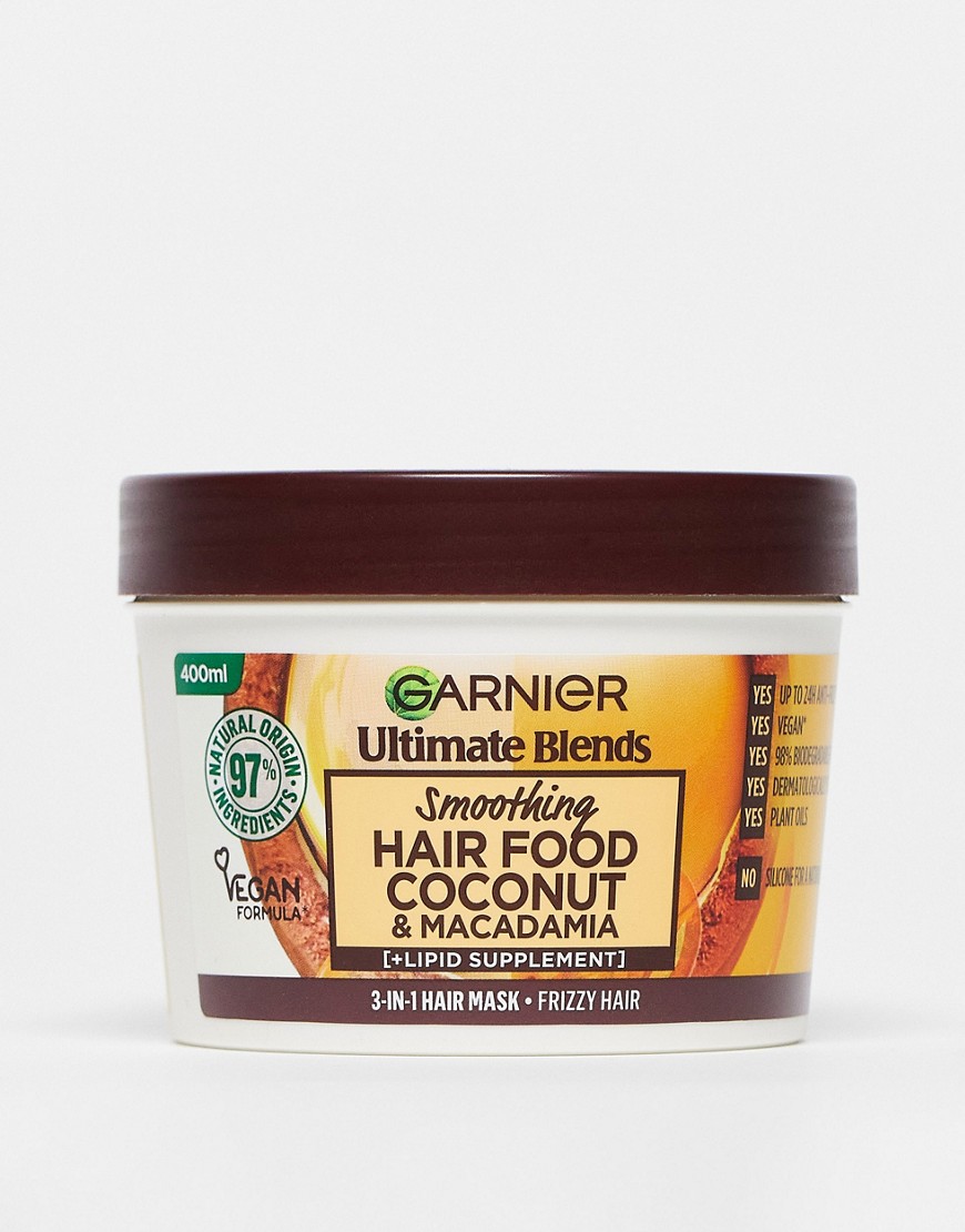 Garnier - Ultimate Blends - Veganistische haarvoedende kokosnootolie 3-in-1 haarmasker voor pluizig haar 390ml-Zonder kleur