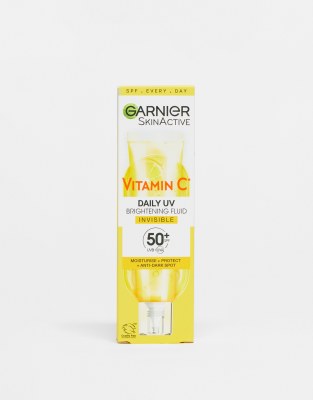Garnier - Vitamin C Daily UV, Invisible Brightening Fluid - Aufhellende Feuchtigkeitscreme mit LSF 50, 40ml-Keine Farbe