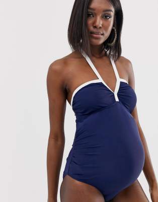 halter neck maternity swimsuit