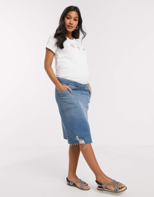 Maternity high waisted outlet midi skirt