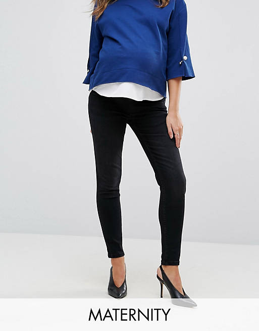 GeBe Maternity premium over-the-bump skinny jeans in black