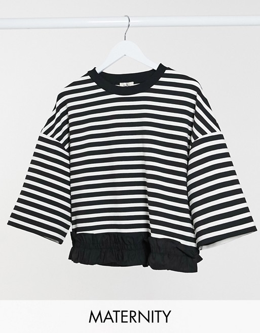 GeBe Maternity stripe jumper in black and white