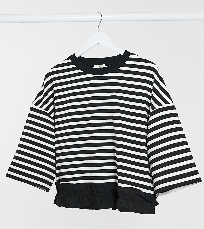 Gebe Maternity stripe sweater in black and white