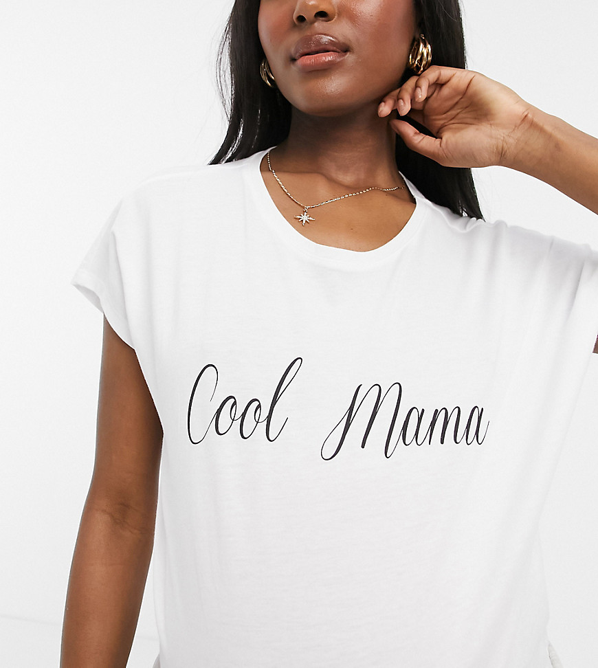 GeBe Maternity - T-shirt met 'Cool Mama' slogan in wit