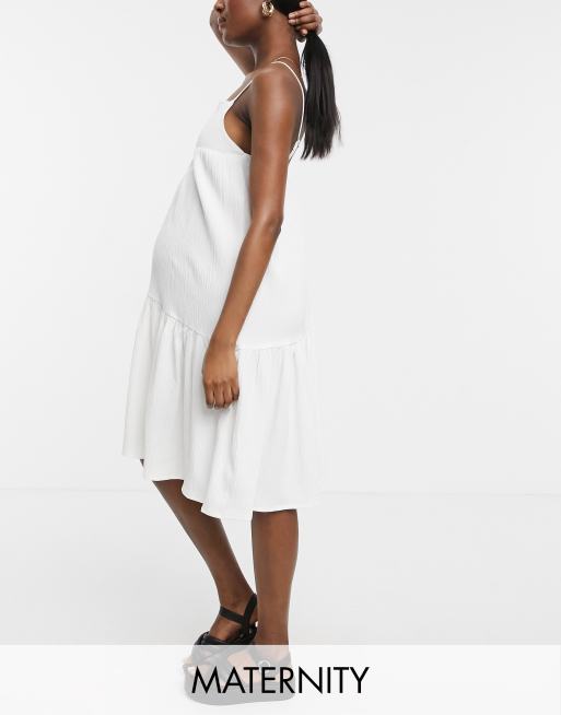 GeBe Maternity - Vestito midi a canottiera bianco