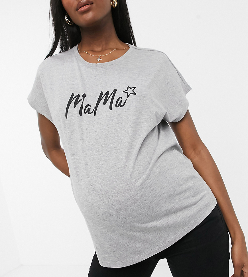 GeBe - Zwangerschapskleding - T-shirt met mama-slogan in grijs