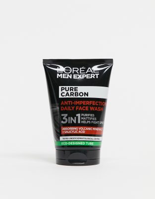 фото Гель для умывания l'oreal men expert – pure carbon 3 in 1 daily face wash, 100 мл-бесцветный