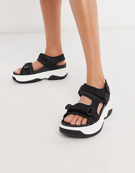 Genuins Berna sporty sandals in black | ASOS