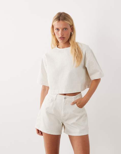 Gestreepte denim co-ord set - view 1