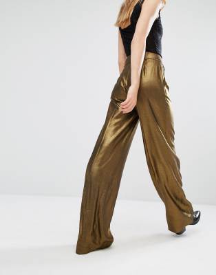 Gold lame hot sale pants mens