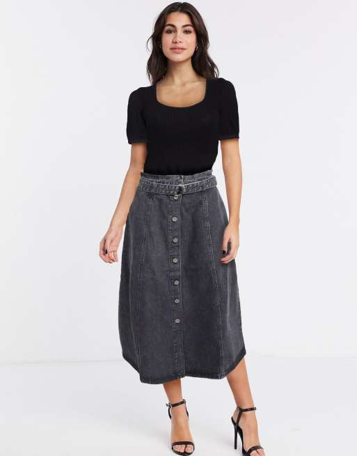 Gonna jeans grigia cheap