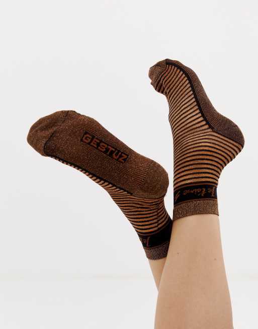 Gestuz Love socks in glitter stripe