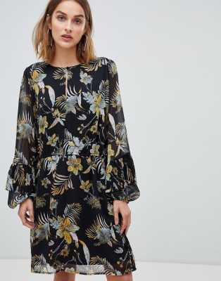 Gestuz Maui floral print dress-Black