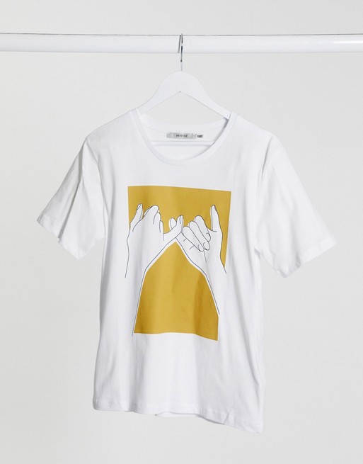 Gestuz motif hand t-shirt in white