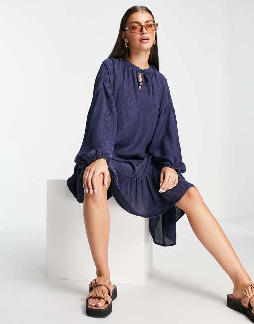 gestuz blue dress GESTUZ Blue Flower Short Dress – Paloma + Co main image 0