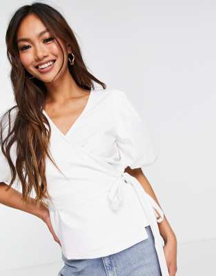 Gestuz Nema wrap blouse in white